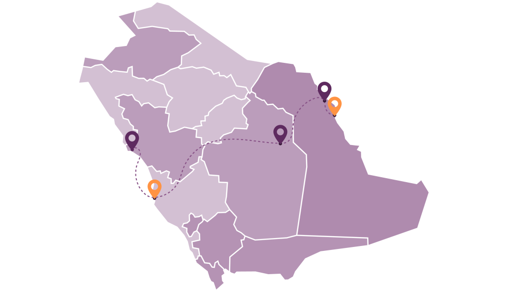 Sahara Branches Across Saudi Arabia map